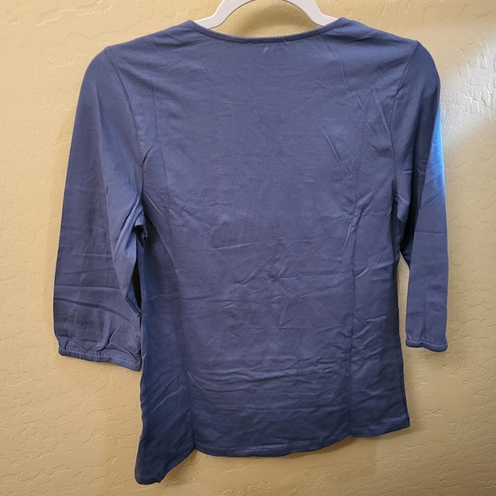 Women's Haute Hippie Top Blue and Tan Size XS NIP - Picture 4 of 8